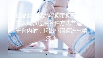 极品反差婊小母狗带狗链，被主人调教过后各种方式艹逼，无套内射，粉嫩小逼逼流出精液！